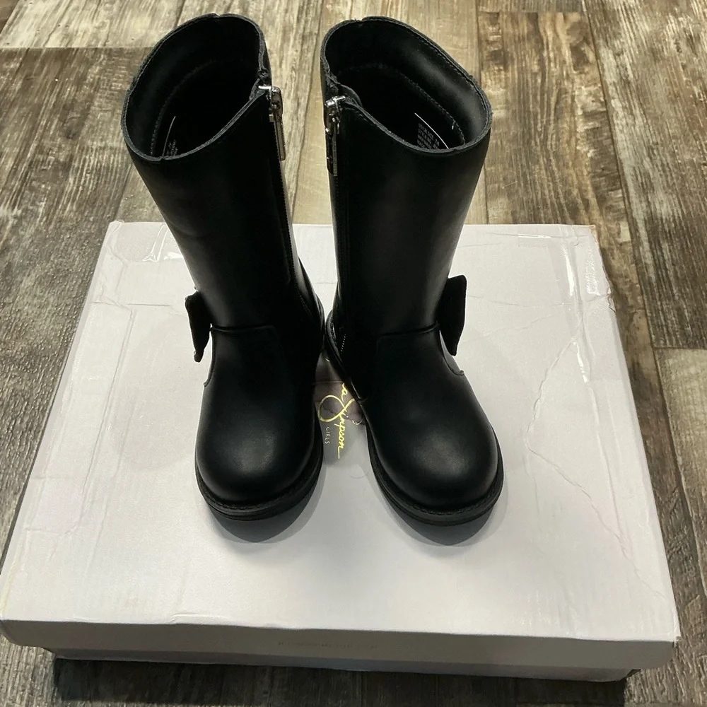 Jessica Simpson Black Little Girls' Mid-Calf Boots with Bow Size 7